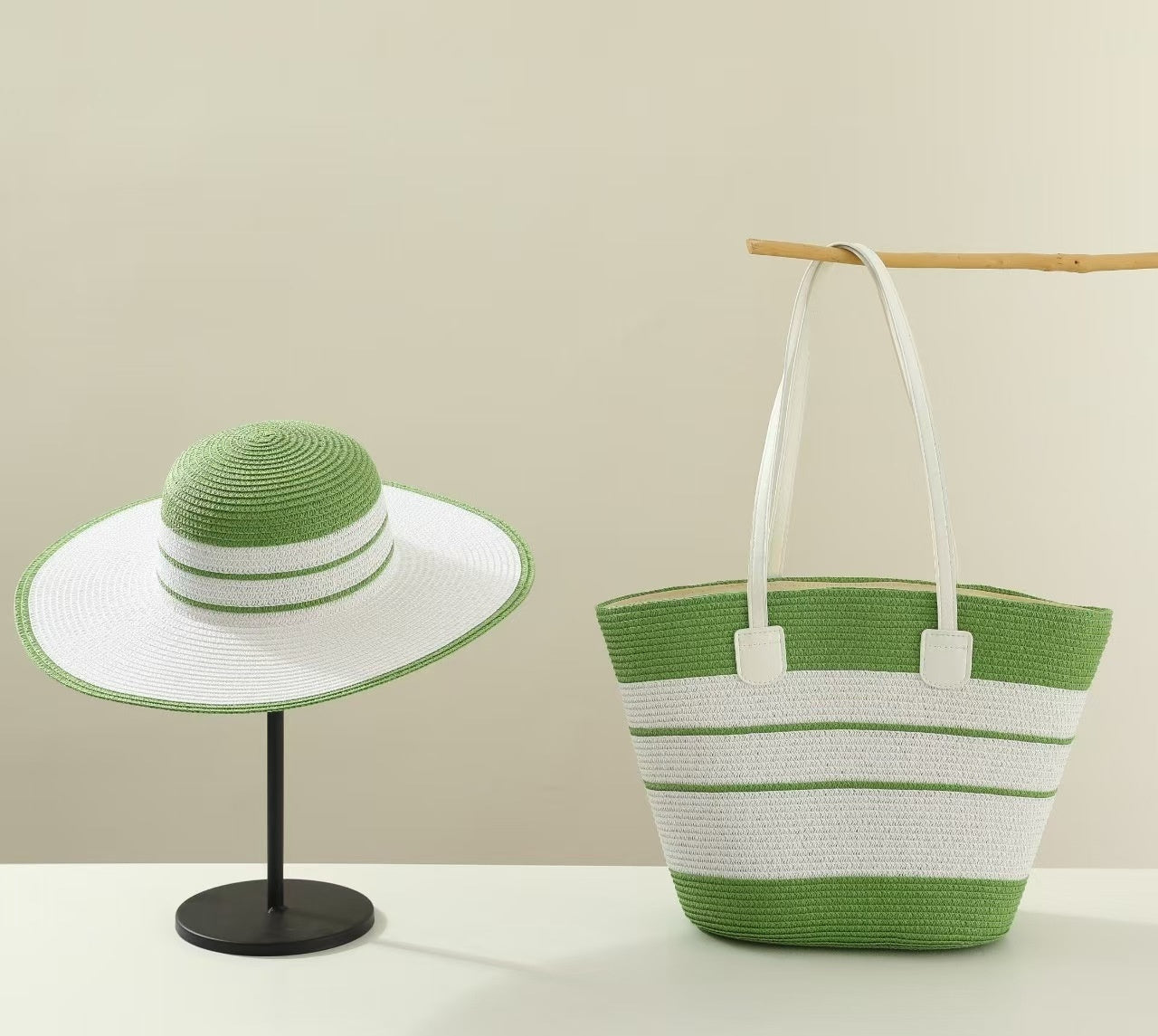 Seaside Vacation Sun Protection Straw Hat Bag Set