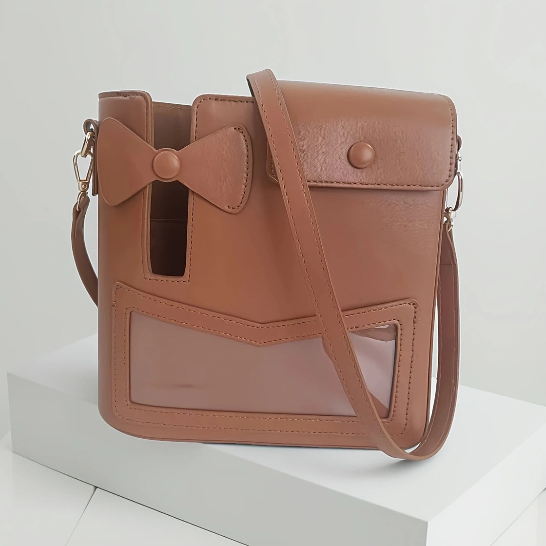 Outdoor Portable Bowknot Shoulder Crossbody Cup Strap Storage Bag