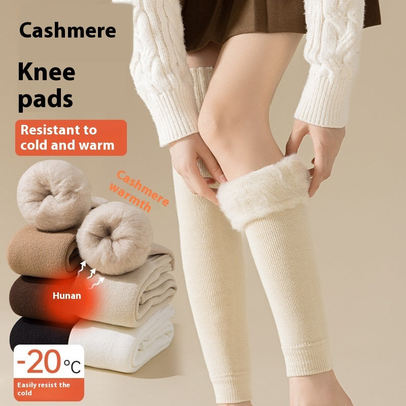 Cashmere Knee Socks Women's Long Tube Fleece-lined