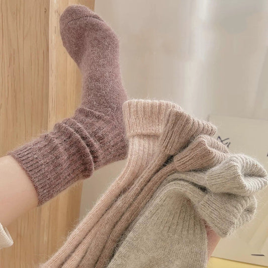 Female Winter Mid-calf Length Fleece-lined Extra Thick Thermal Socks