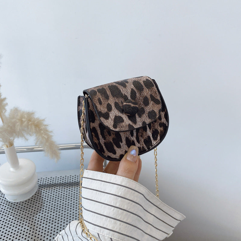 Niche Leopard Print Saddle Bag Mini Casual Simple Crossbody