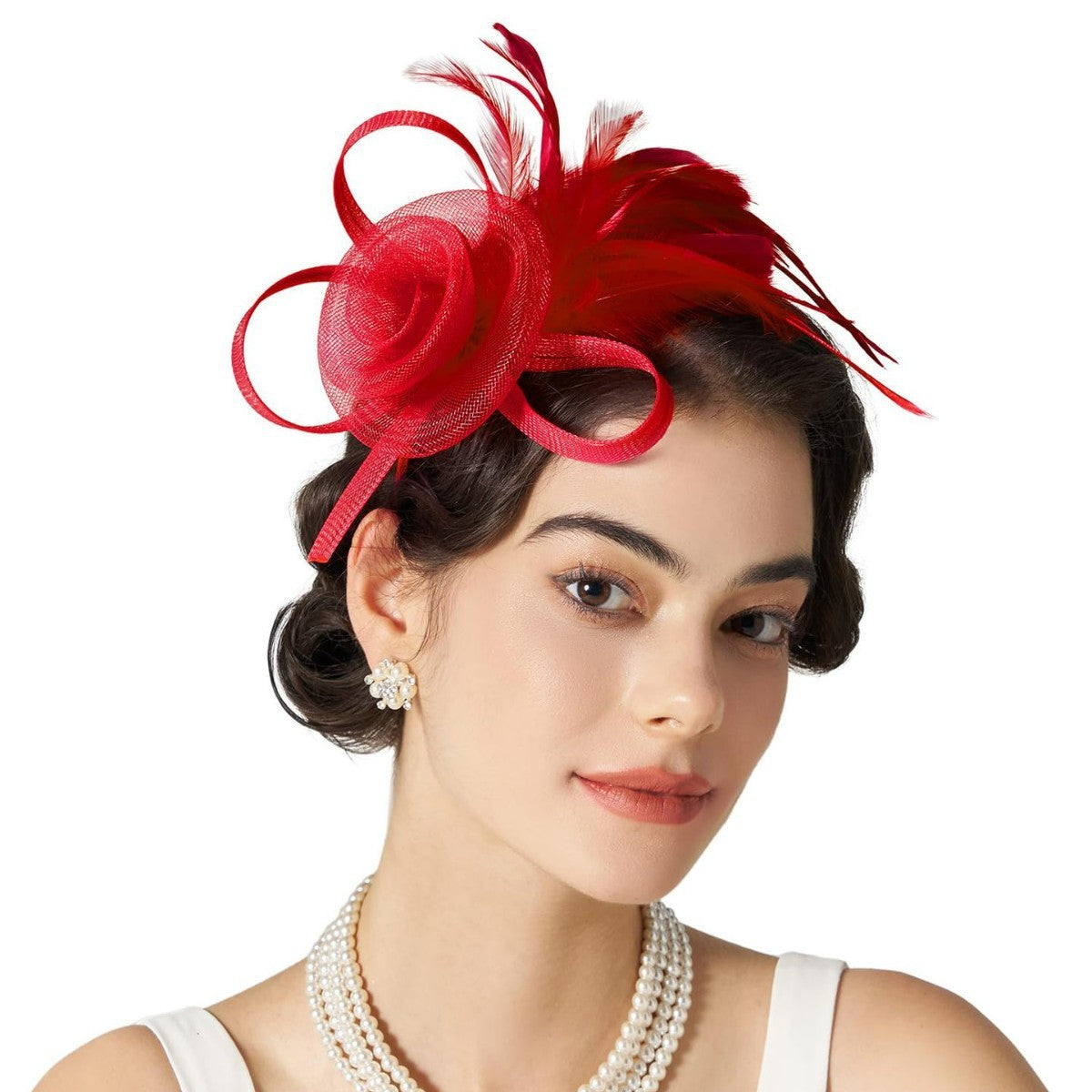 Mesh Feather Headwear Elegant Retro Versatile Headband