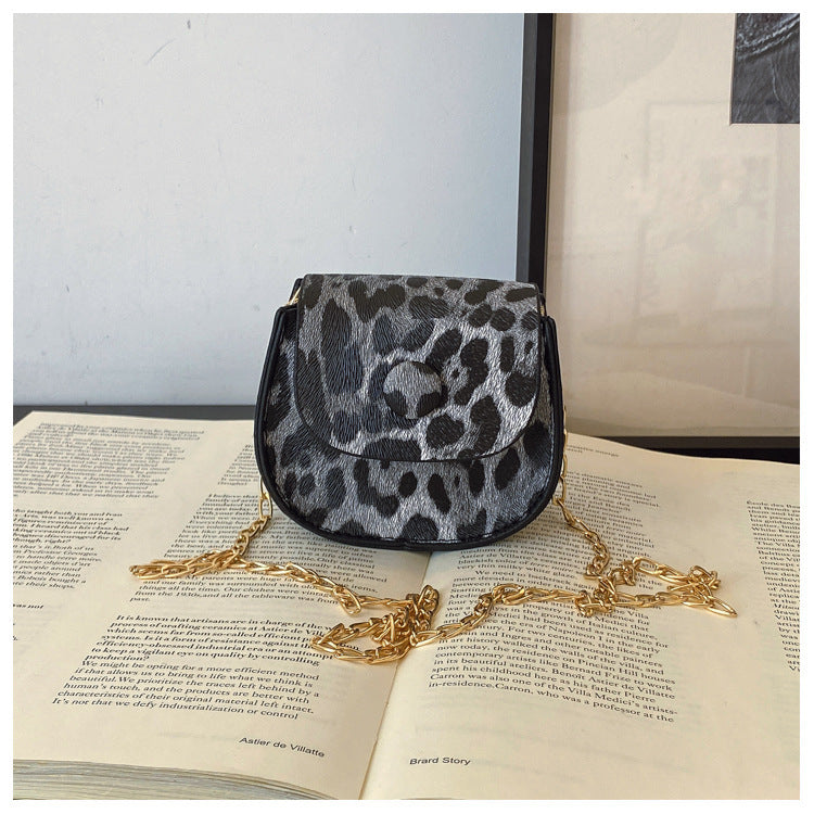 Niche Leopard Print Saddle Bag Mini Casual Simple Crossbody