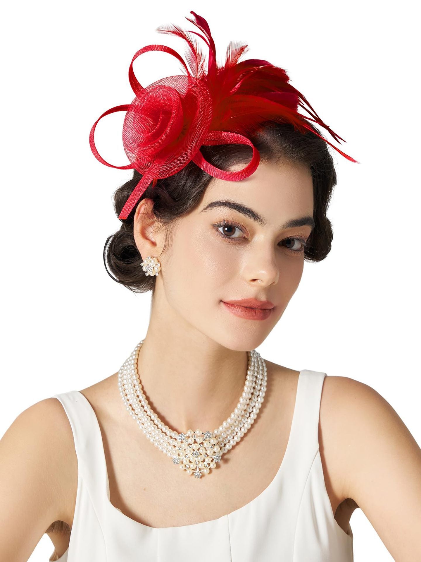 Mesh Feather Headwear Elegant Retro Versatile Headband