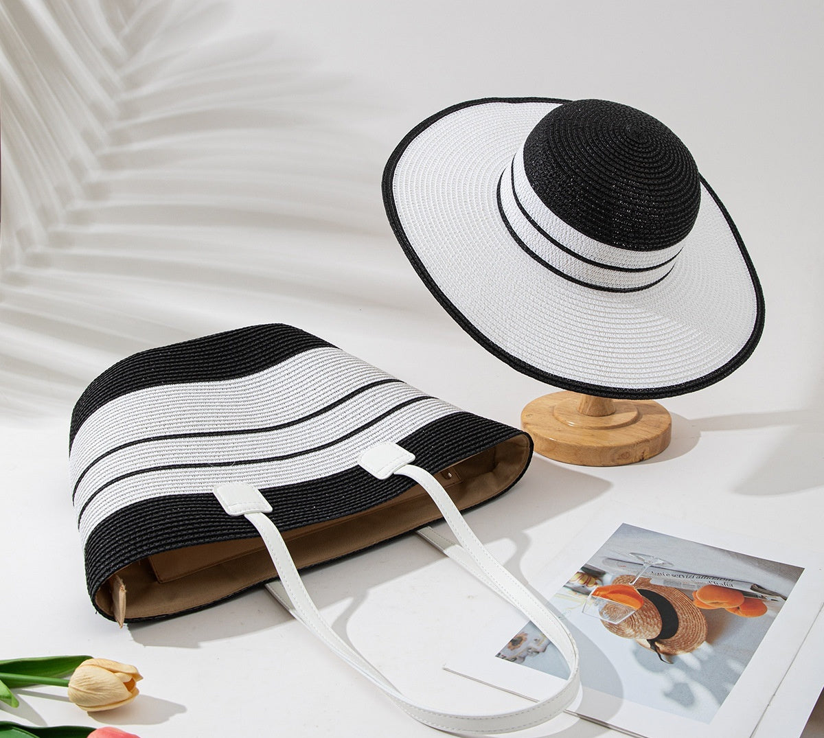 Seaside Vacation Sun Protection Straw Hat Bag Set