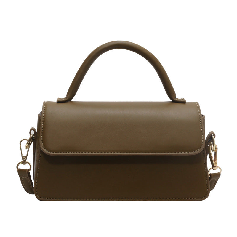 Retro Textured Solid Color Simple Handheld Versatile Shoulder Bag