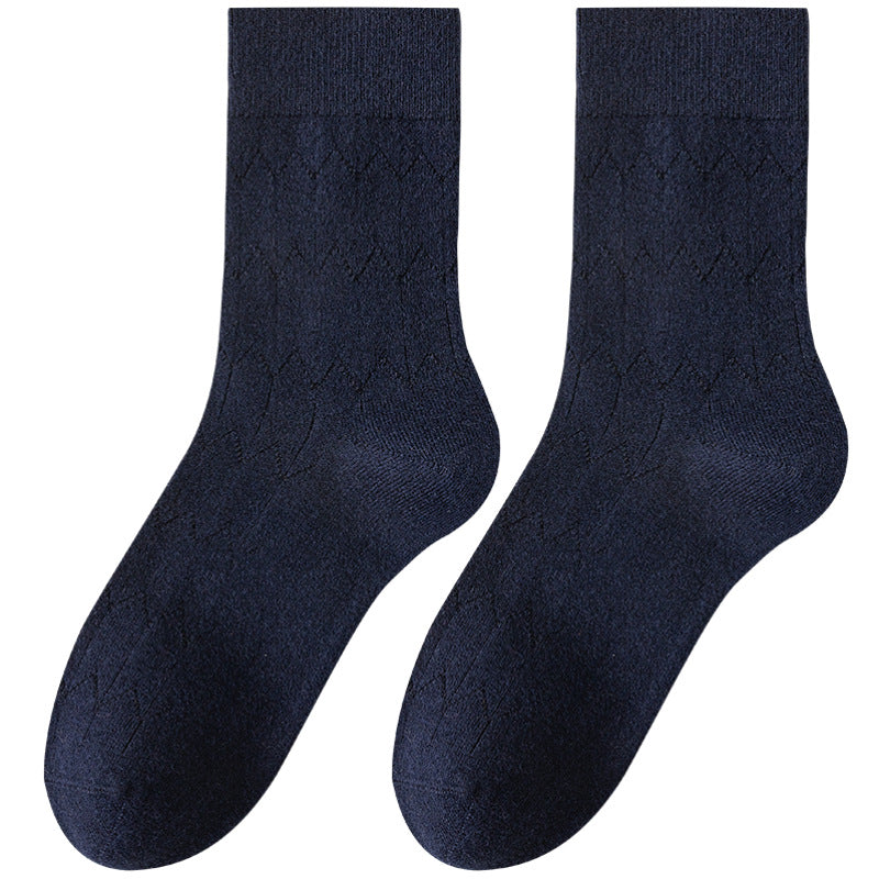 Pure Wool Socks Fallwinter Mid-calf Length Thermal Fleece-lined