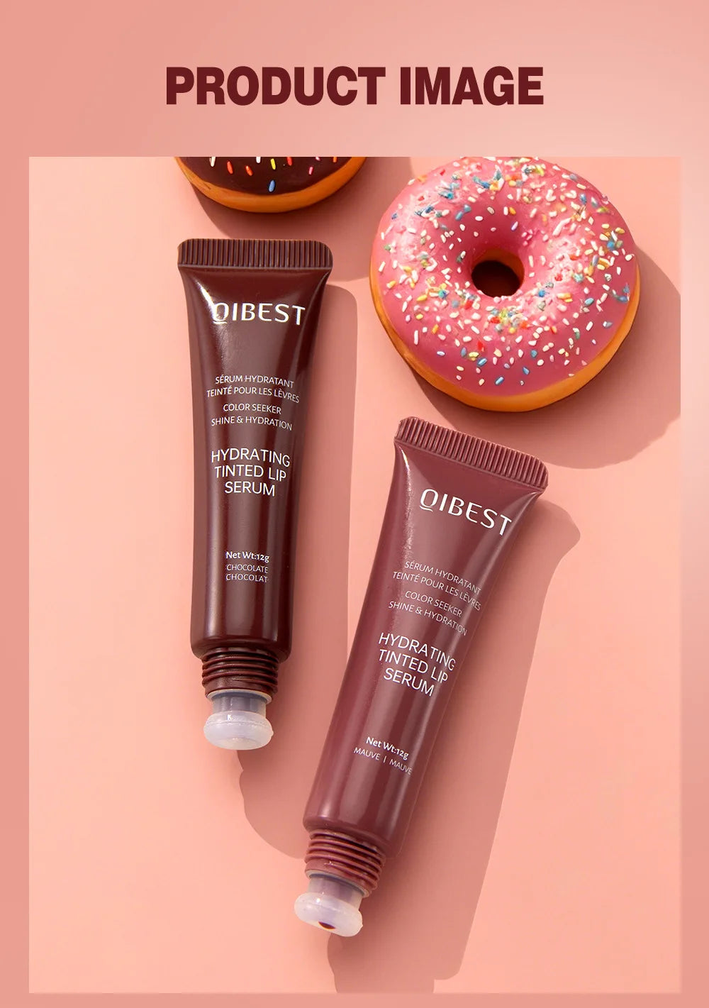 New Nude Red Bean Clear Water Gloss Glass Lip Gloss Moisturizing Chocolate Mirror Gloss Plumping Lip Tint Lip Cream Makeup 12g