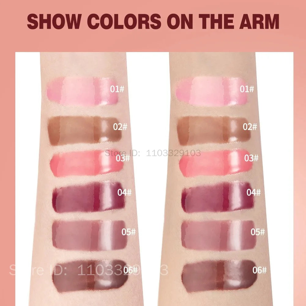 QIBEST Crystal Lip Balm Moisturizing Lip Gloss Oil Jelly Lipgloss Long Lasting Liquid Lipstick Hydrating Tinted Lip Serum Makeup