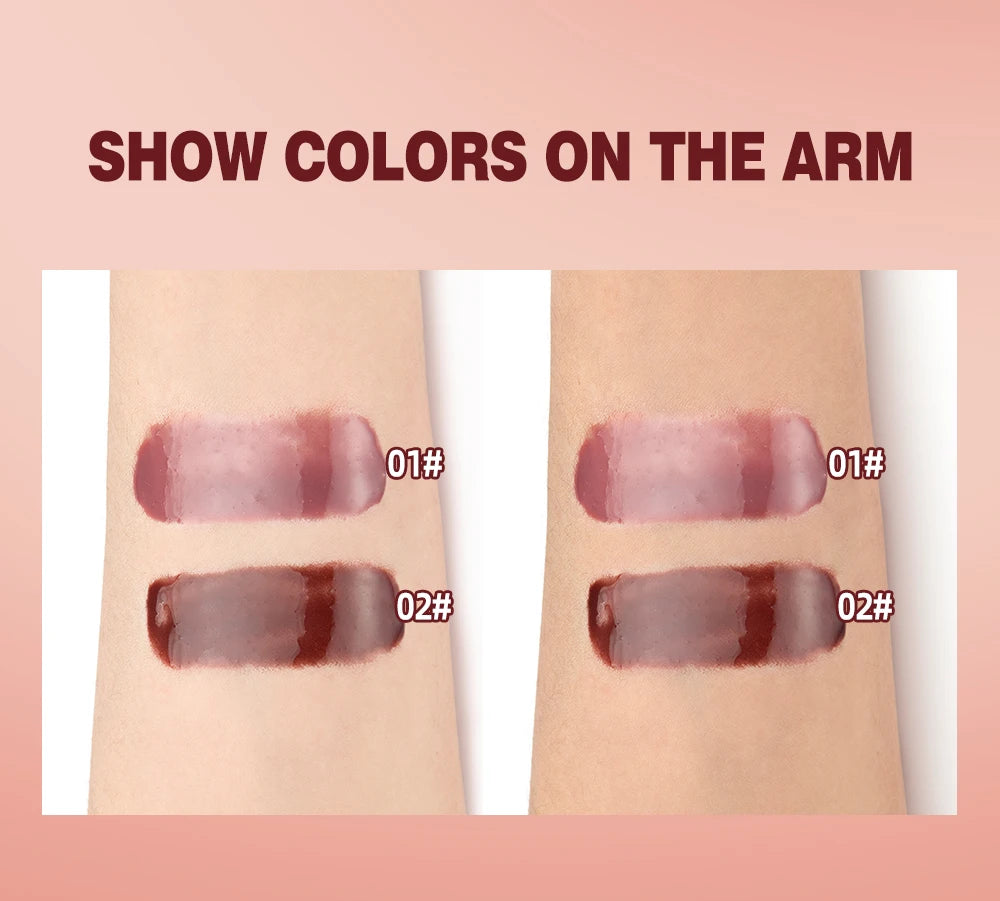 Nude Brown Plumping Lip Gloss Moisturising Colored Lip Oil Transparent Fullness Lips Tint Soft Tube Make Up Beauty Lips Care 12g