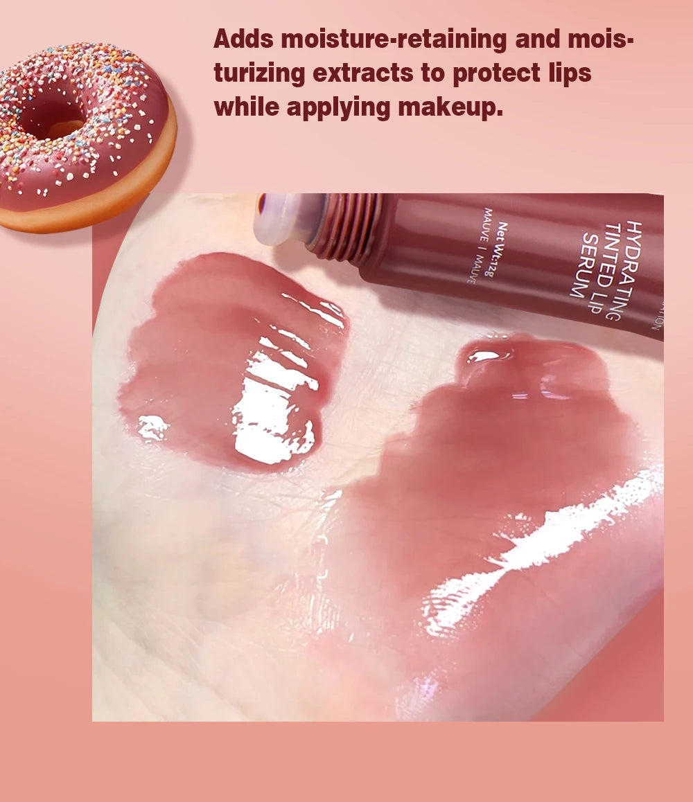 Nude Brown Plumping Lip Gloss Moisturising Colored Lip Serum Transparent Fullness Lips Tint Soft Tube Make Up Beauty Lips Care