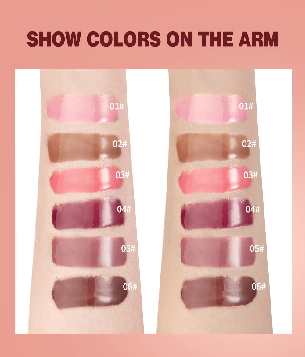 Nude Brown Plumping Lip Gloss Moisturising Colored Lip Serum Transparent Fullness Lips Tint Soft Tube Make Up Beauty Lips Care