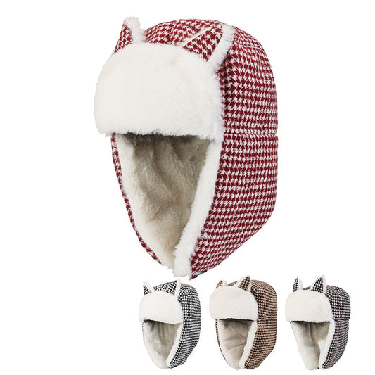 Cat Ears Ushanka Thickened Cold Protection Warm Cotton Hat
