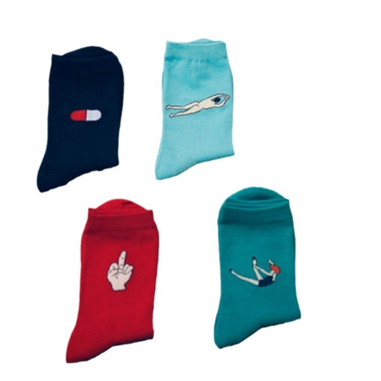 Women's Cartoon Fashion Candy Color Socks