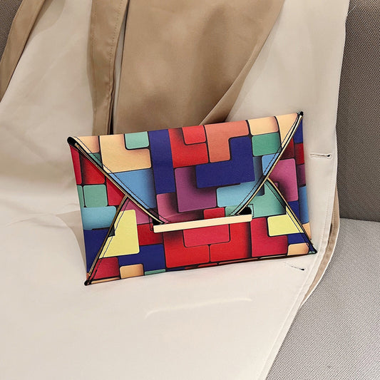 Western Style Leisure Fashion Plaid Contrast Color Small Square Bag