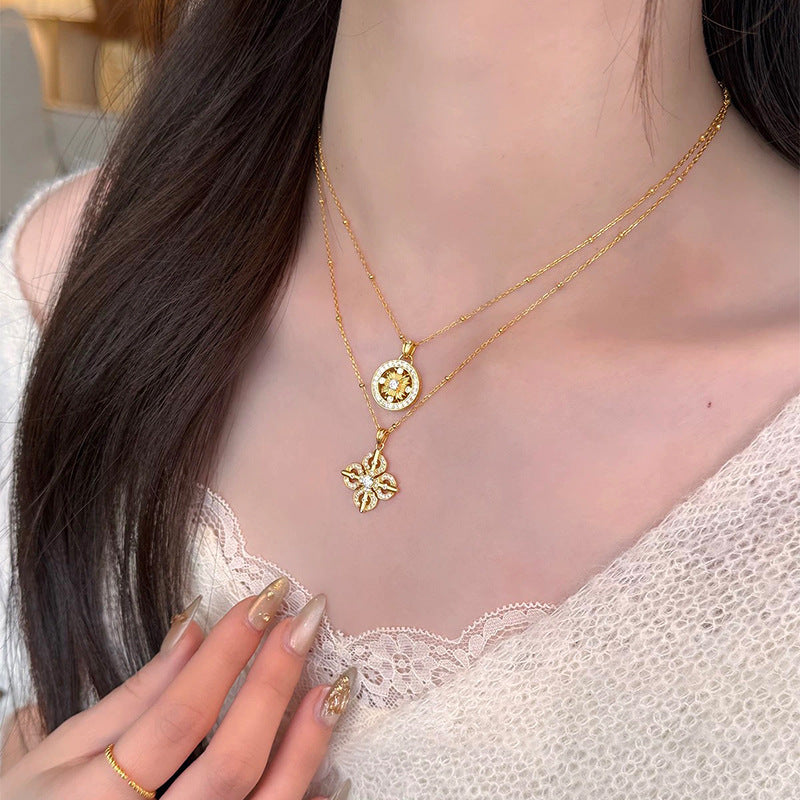 Light Luxury SUNFLOWER Round Necklace