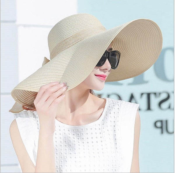 Hat Female Summer Tide Straw Hat Foldable Beach Hat Sun Hat Sun Protection
