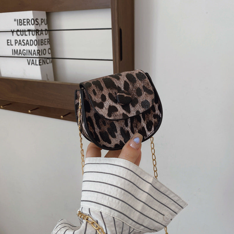 Niche Leopard Print Saddle Bag Mini Casual Simple Crossbody