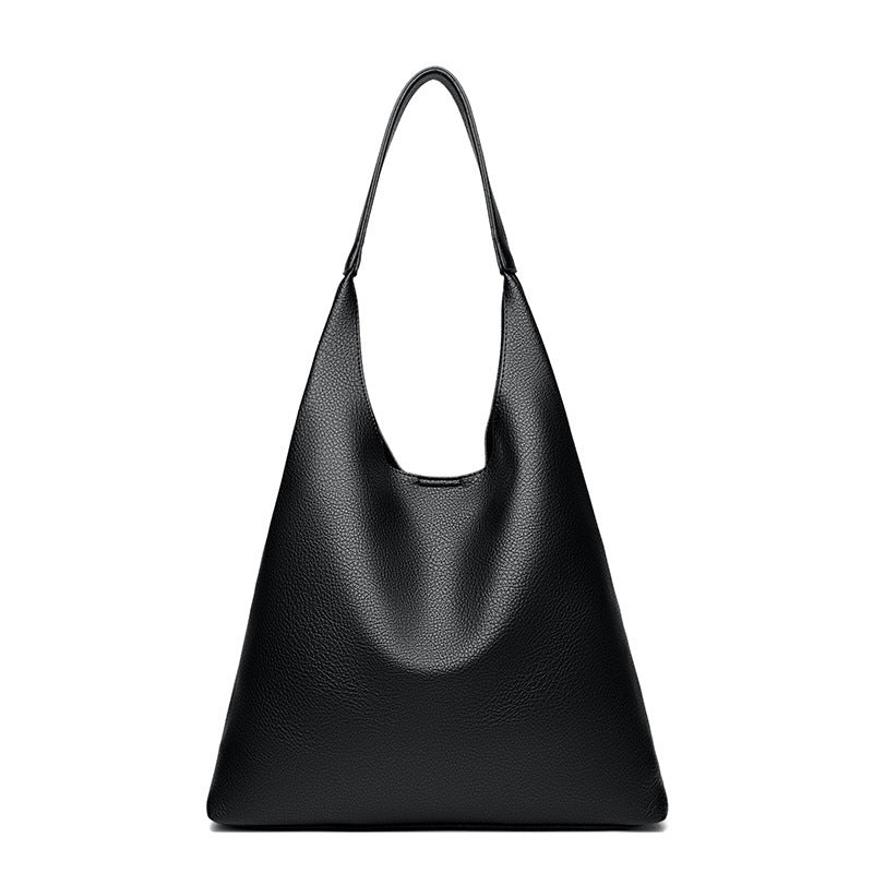 Retro Large Capacity Shoulder Bag Soft Leather Underarm Crossbody Bag