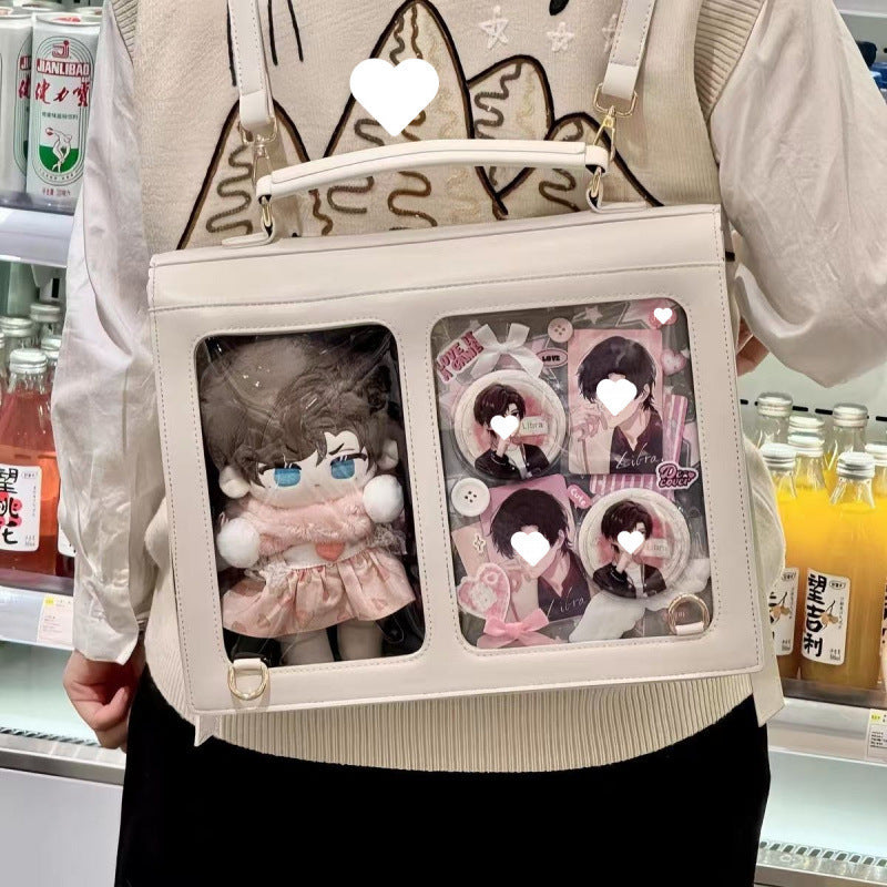 Uniform College Style Cotton Doll Cartoon Backpack Cross-body