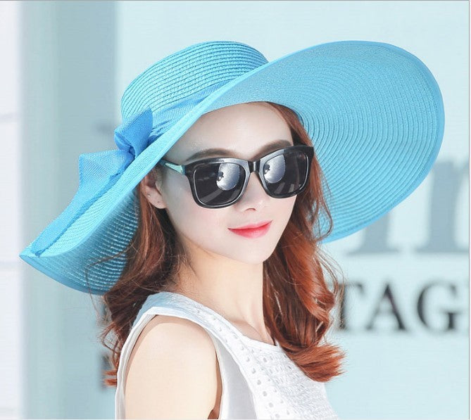 Hat Female Summer Tide Straw Hat Foldable Beach Hat Sun Hat Sun Protection