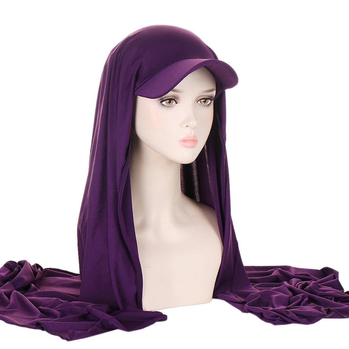 Solid Color Women's Scarf Hat Middle East All-matching Pullover Scarf Muslim Tam-o'-shanter