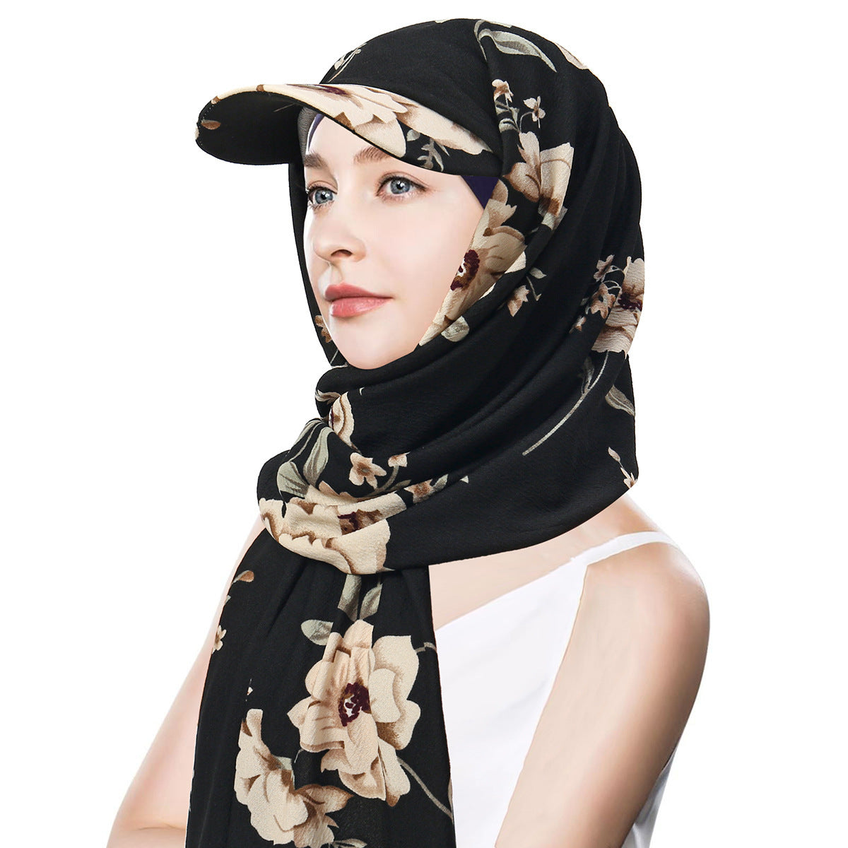 Solid Color Women's Scarf Hat Middle East All-matching Pullover Scarf Muslim Tam-o'-shanter