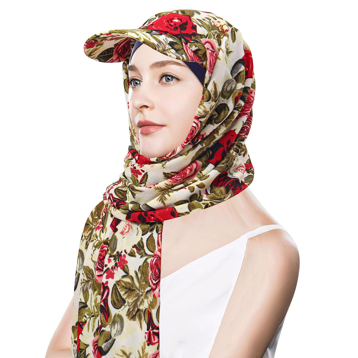 Solid Color Women's Scarf Hat Middle East All-matching Pullover Scarf Muslim Tam-o'-shanter