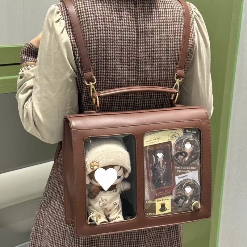 Uniform College Style Cotton Doll Cartoon Backpack Cross-body