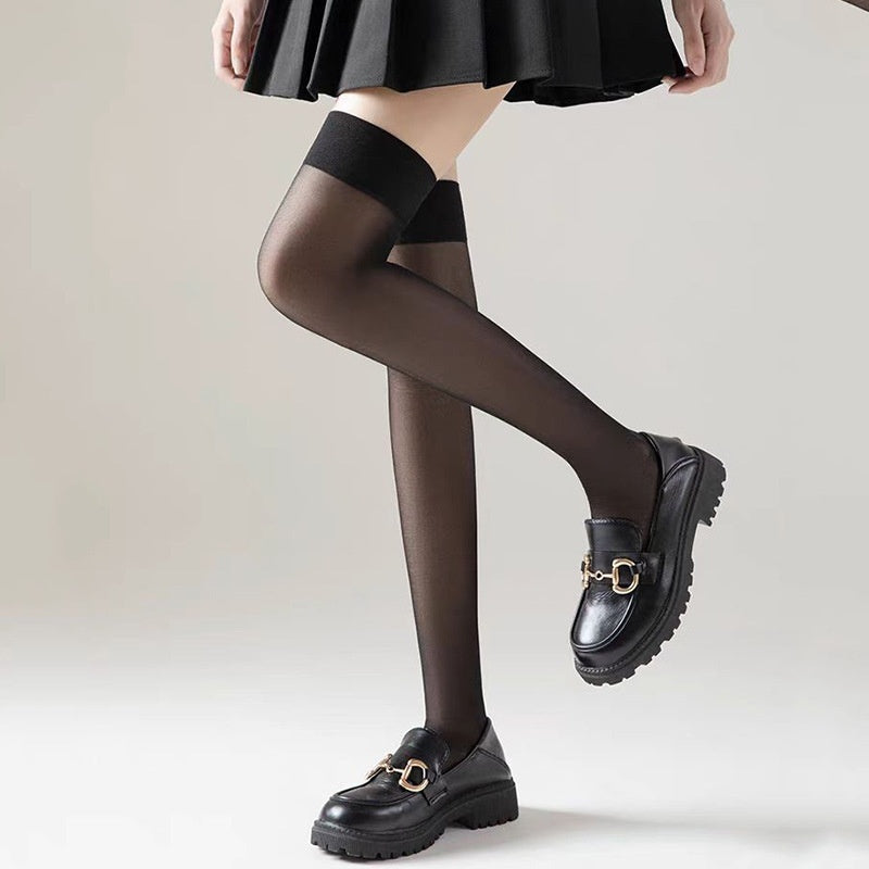 Thigh Stockings Women's Red Edge Black Edge Stockings Thin Black Silk