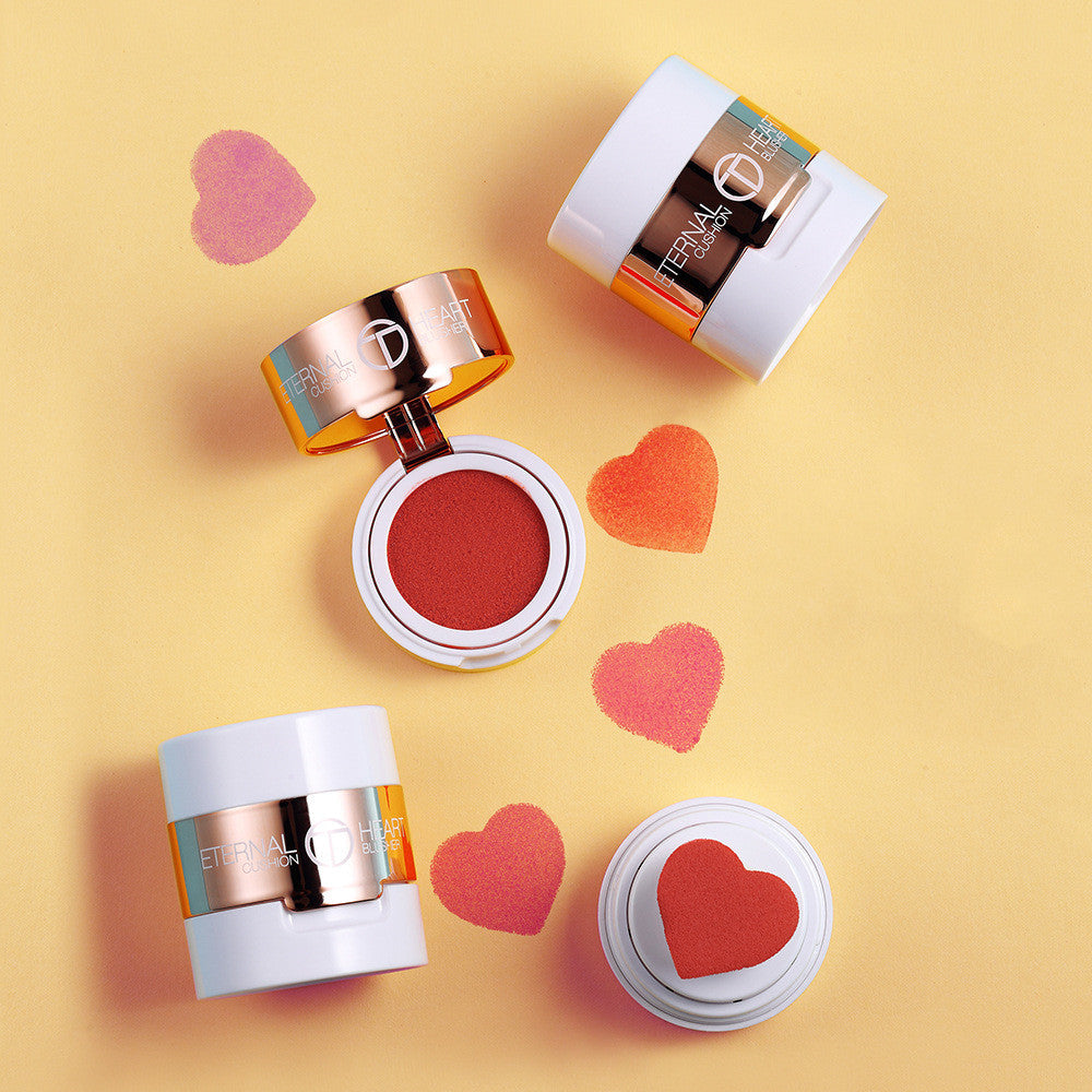 Heart-shaped cushion blush