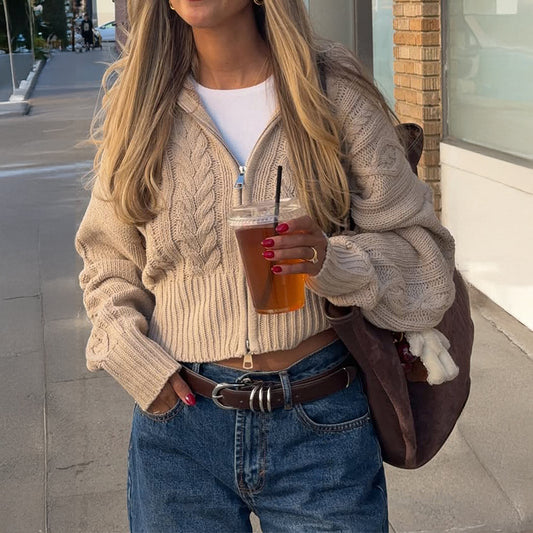 Simple Long Sleeve Solid Color Woolen