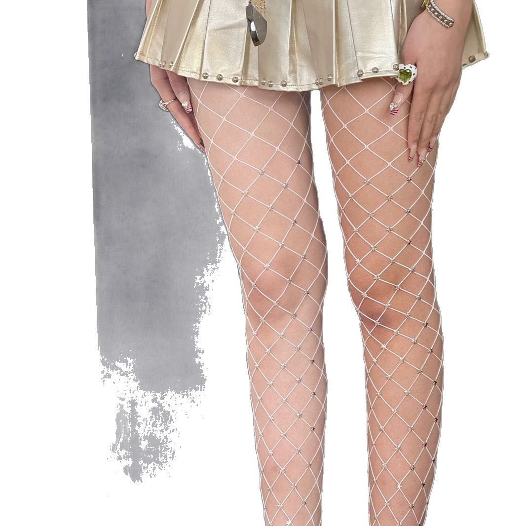 High Elastic Fishnet Black Silk Stockings