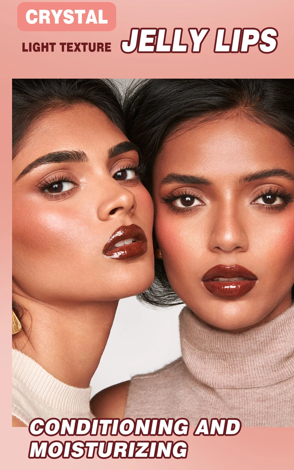 Nude Brown Plumping Lip Gloss Moisturising Colored Lip Oil Transparent Fullness Lips Tint Soft Tube Make Up Beauty Lips Care 12g