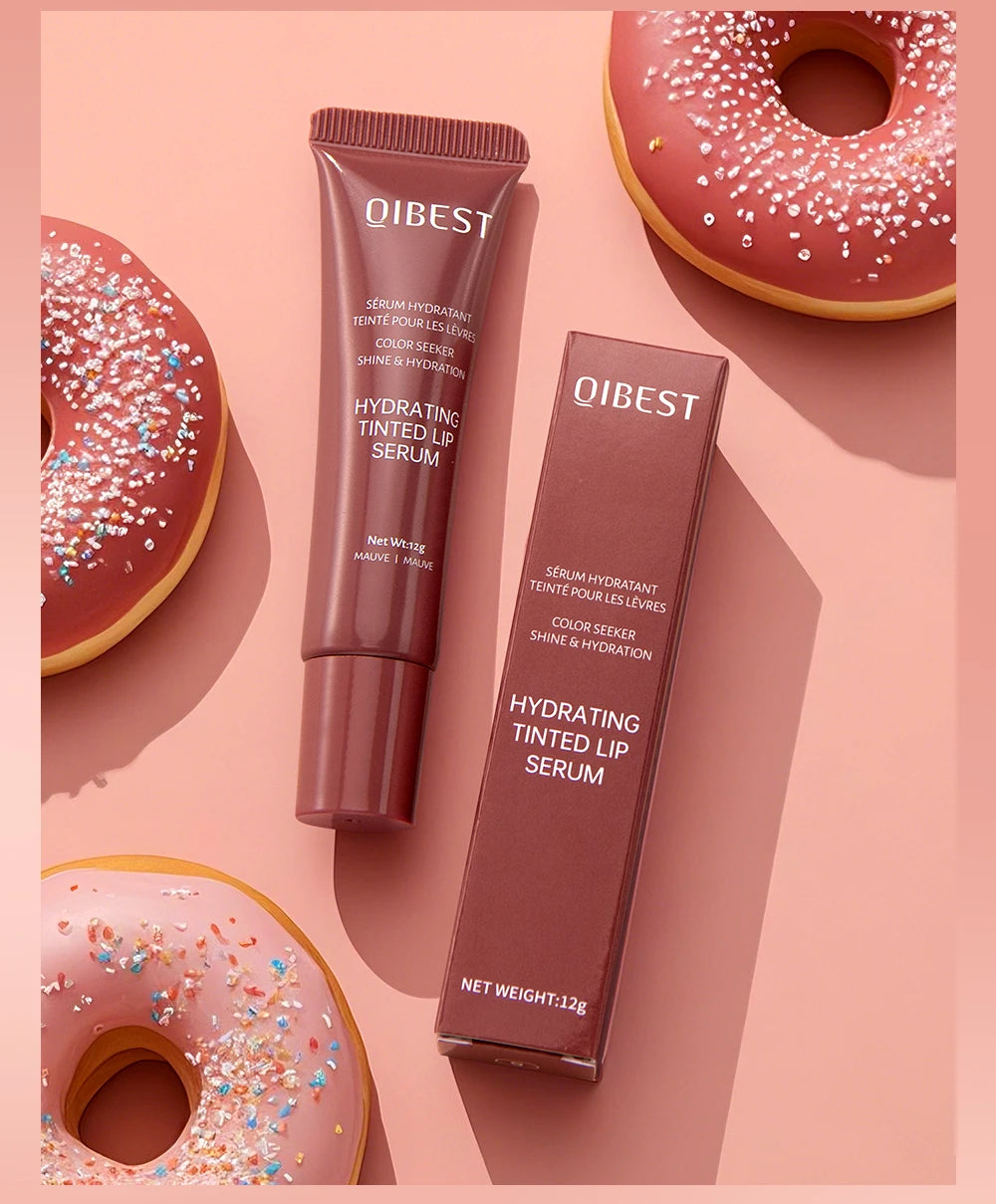 Nude Brown Plumping Lip Gloss Moisturising Colored Lip Oil Transparent Fullness Lips Tint Soft Tube Make Up Beauty Lips Care 12g