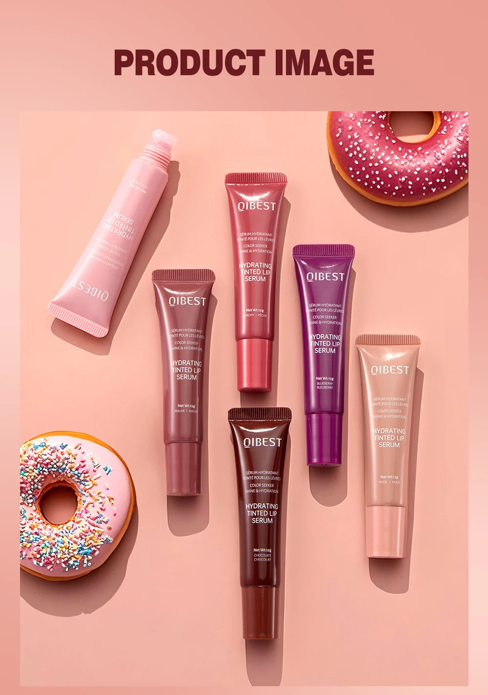 QIBEST Watery Crystal Clear Jelly Lip Oil Lip Balm Moisturizing Smoothing Lip Lines Jelly Pout Lip Gloss Glass Tinted Lip Glaze