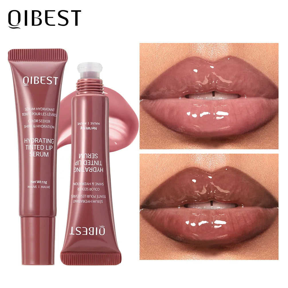 New Nude Red Bean Clear Water Gloss Glass Lip Gloss Moisturizing Chocolate Mirror Gloss Plumping Lip Tint Lip Cream Makeup 12g