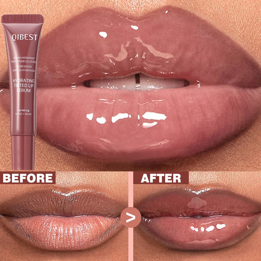 New Nude Red Bean Clear Water Gloss Glass Lip Gloss Moisturizing Chocolate Mirror Gloss Plumping Lip Tint Lip Cream Makeup 12g