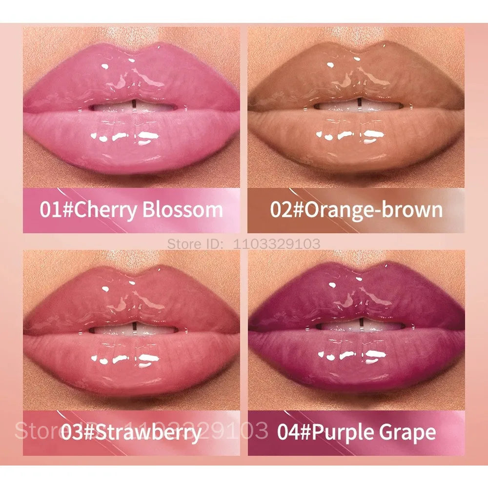 QIBEST Crystal Lip Balm Moisturizing Lip Gloss Oil Jelly Lipgloss Long Lasting Liquid Lipstick Hydrating Tinted Lip Serum Makeup