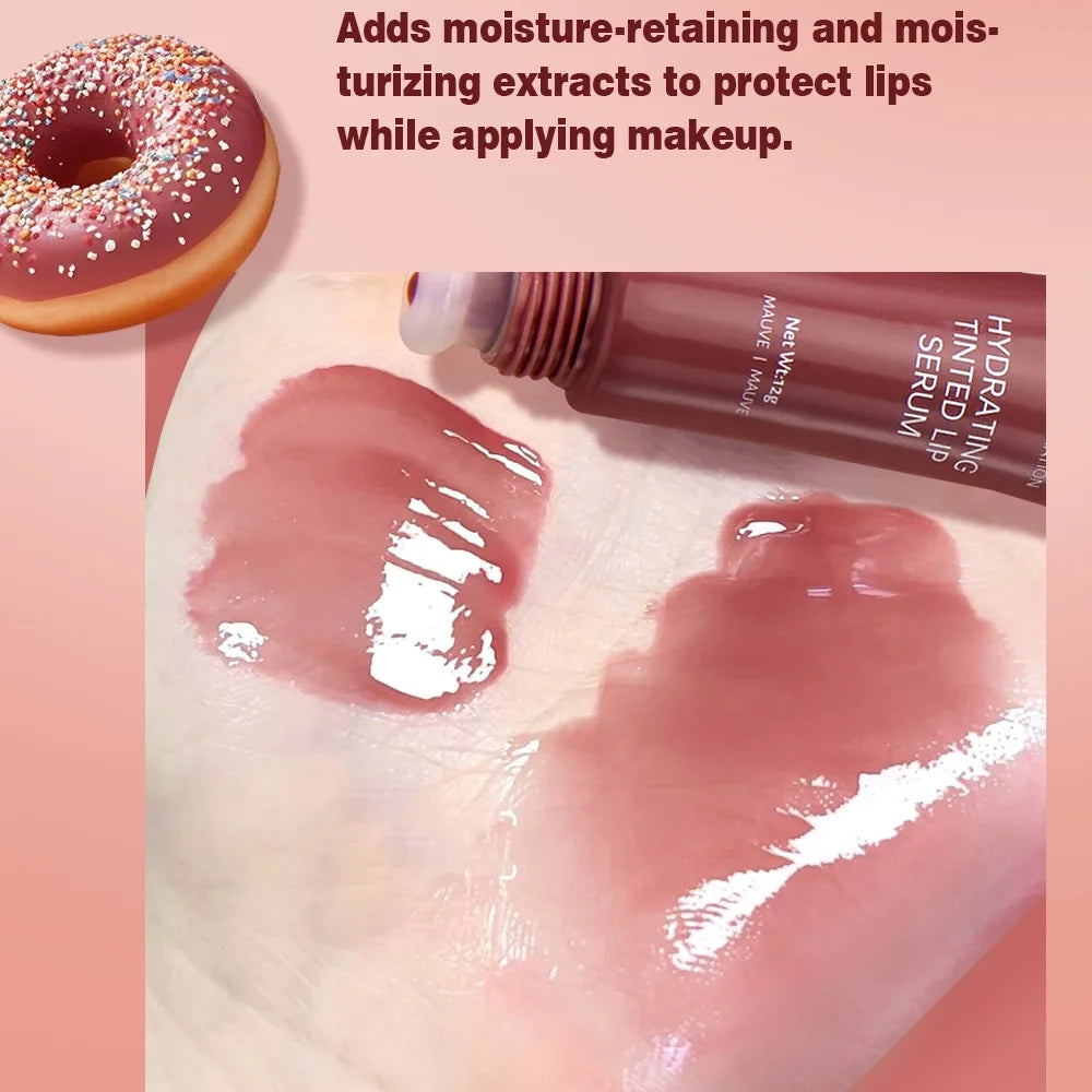 Nude Brown Plumping Lip Gloss Moisturising Colored Lip Serum Transparent Fullness Lips Tint Soft Tube Make Up Beauty Lips Care