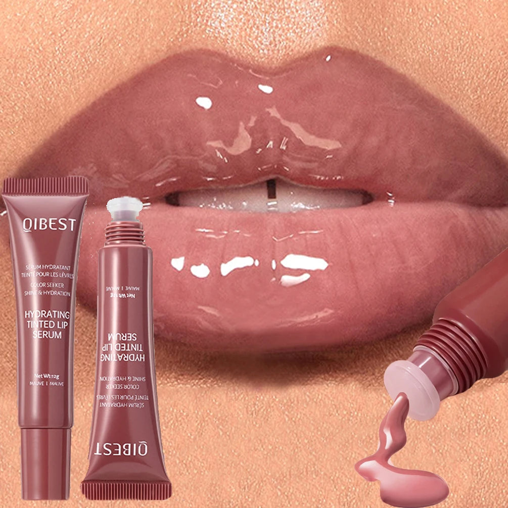 New Nude Red Bean Clear Water Gloss Glass Lip Gloss Moisturizing Chocolate Mirror Gloss Plumping Lip Tint Lip Cream Makeup 12g