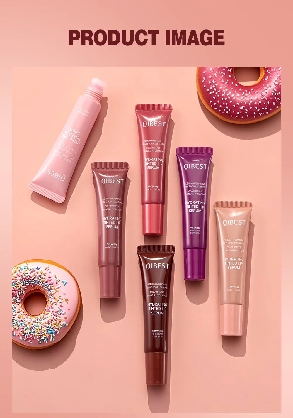 QIBEST Crystal Lip Balm Moisturizing Lip Gloss Oil Jelly Lipgloss Long Lasting Liquid Lipstick Hydrating Tinted Lip Serum Makeup