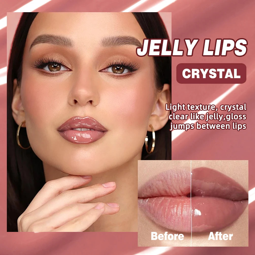 Nude Brown Plumping Lip Gloss Moisturising Colored Lip Oil Transparent Fullness Lips Tint Soft Tube Make Up Beauty Lips Care 12g