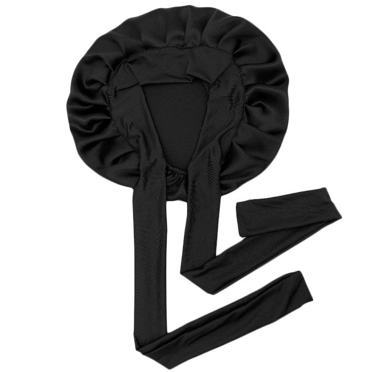 Simple Wide Ribbon Adjustable Silk Nightcap