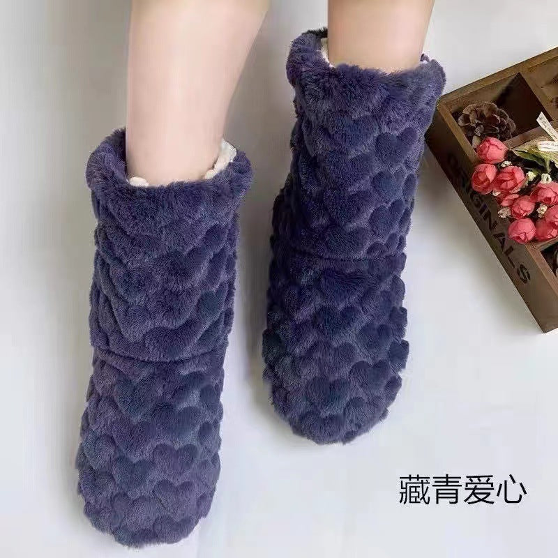 Thickened Fleece-lined Indoor Shoes Dance High Tube Room Socks