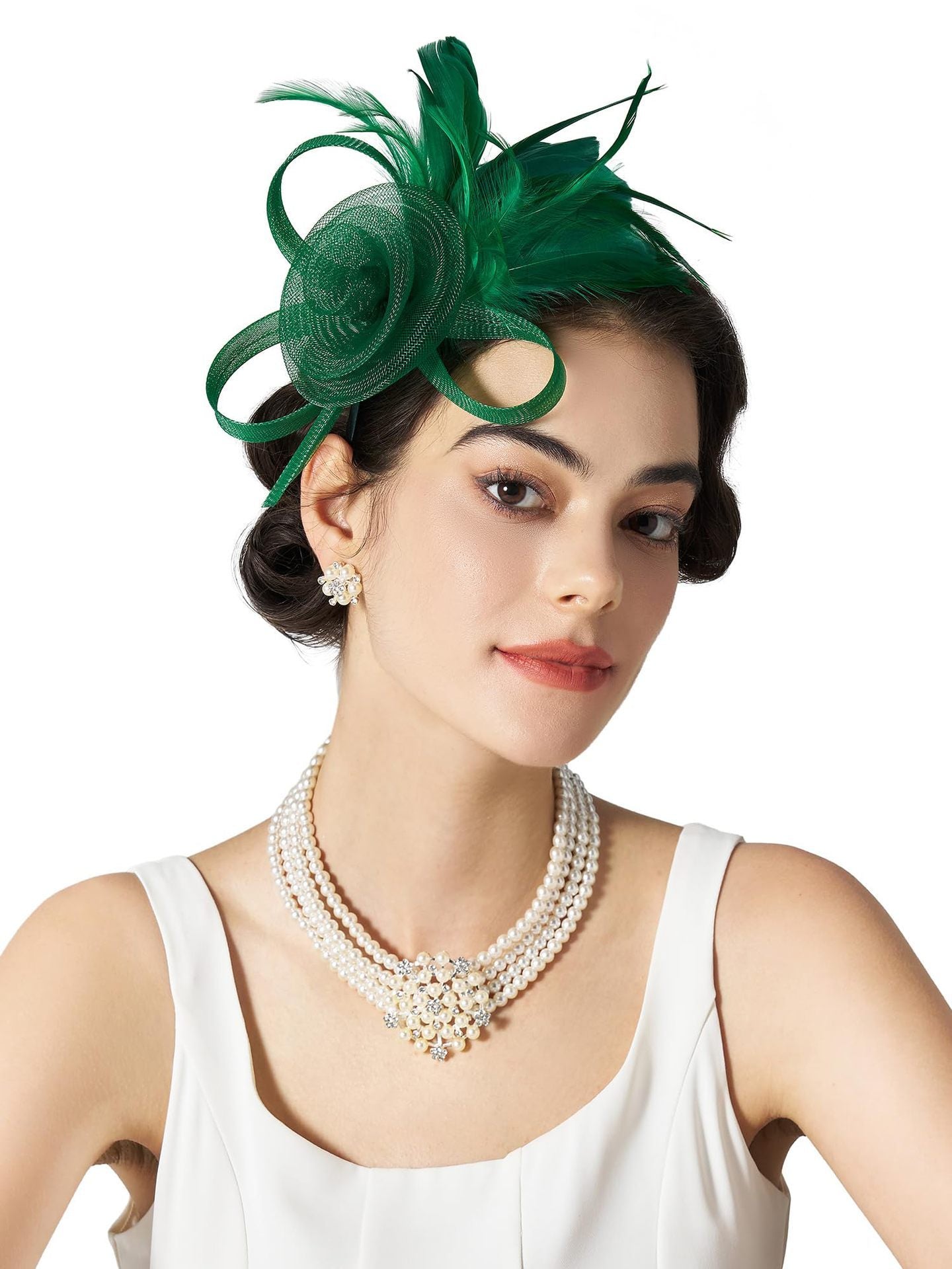 Mesh Feather Headwear Elegant Retro Versatile Headband