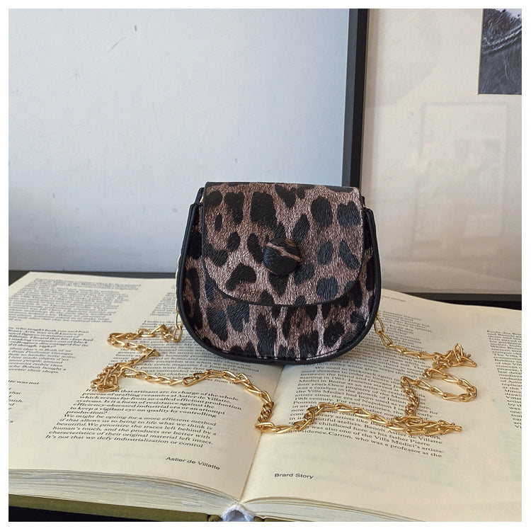 Niche Leopard Print Saddle Bag Mini Casual Simple Crossbody