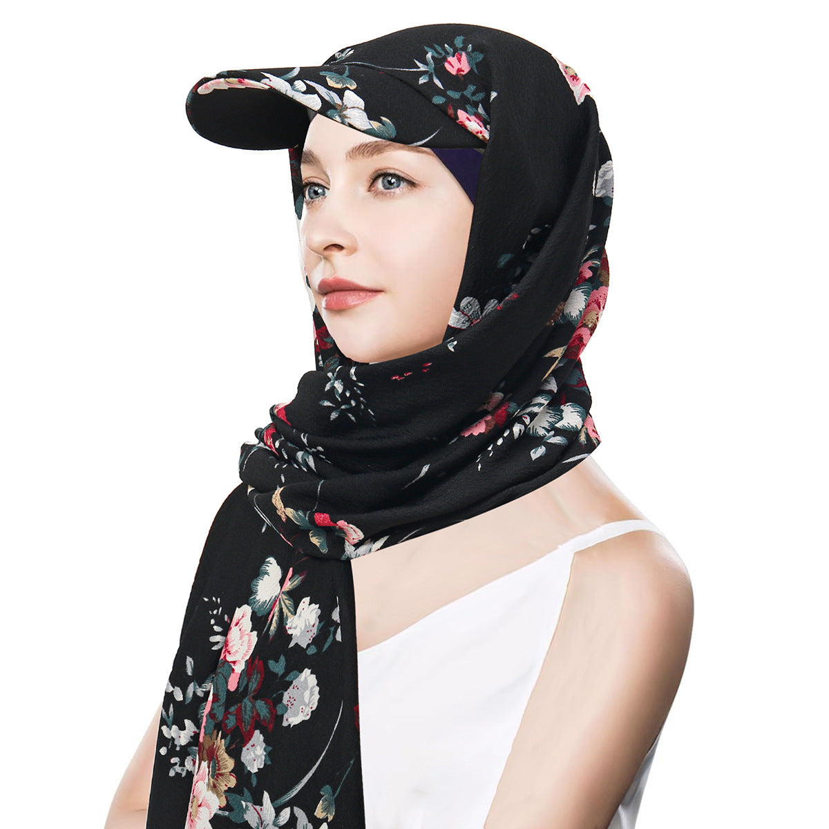 Solid Color Women's Scarf Hat Middle East All-matching Pullover Scarf Muslim Tam-o'-shanter
