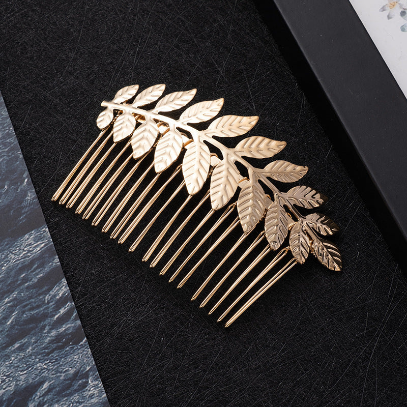 Golden Leaf Butterfly Vintage Alloy Hair Comb