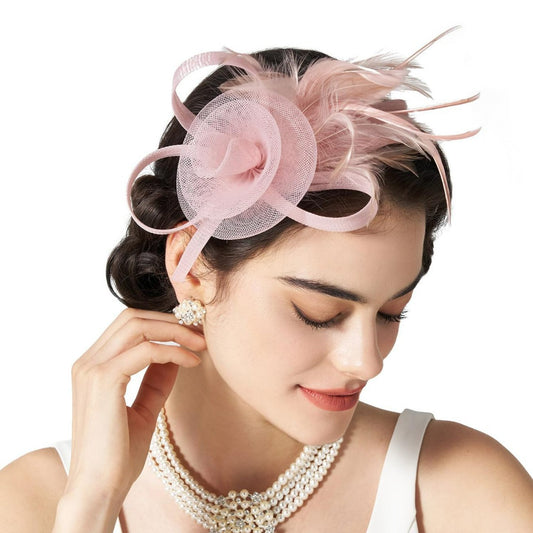 Mesh Feather Headwear Elegant Retro Versatile Headband
